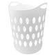 image 1 of 1 x White Large Tall Lightweight Plastic Washing Clothing Laundry Utility Basket With Handles White