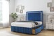 image 4 of Sloomy Boston Chrome Navy Plush Divan Bed Base 2 Drawers Left Side With 26 Inch Strutted Headboard & 12 Inch Matching Footboard | Blue | Navy | Small Single | 1