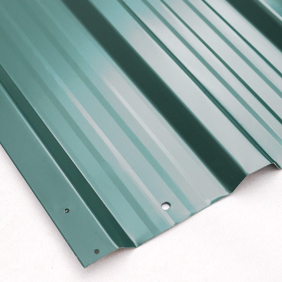 image 1 of Living and Home Set of 12 Steel Corrugated Panels - Dark Green