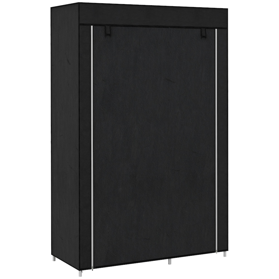image 1 of HOMCOM Fabric Wardrobe w/ Shelves Hanging Rail Foldable Closets