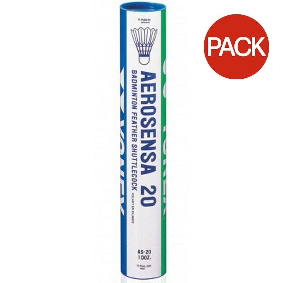 image 1 of Yonex Aerosensa 20 Feather Shuttlecock (Pack of 12) - White - One Size