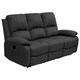 image 2 of Electric Recliner Fabric 3 Seater Sofa In Dark Grey