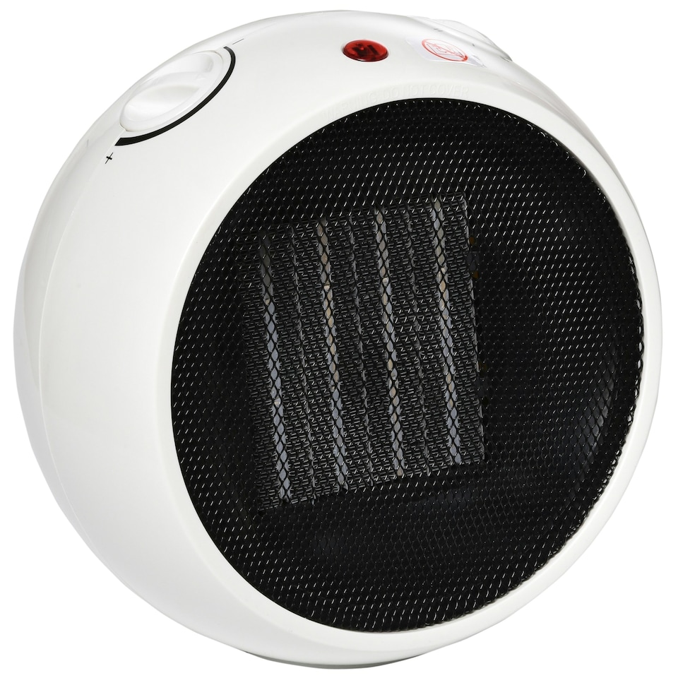 image 1 of HOMCOM Table Top Space Heater, Ceramic Electric Heater with 3 Heating Mode White