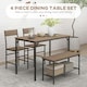 image 3 of HOMCOM Dining Table and Chairs Set of 4 with 2 Chairs Bench for Kitchen Grey