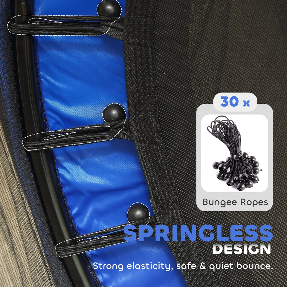 image 1 of HOMCOM 4.6FT Kids Trampoline with Safety Enclosure for Ages 3-10 Years | Blue | Blue