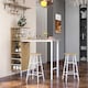 image 4 of COSTWAY 3PCS Bar Table & 2 Stool Dining Set Natural N/A