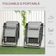 image 4 of Outsunny Garden Recliner Chairs Set of 2, Outdoor Foldable Zero Gravity Chairs Set with Footstool and Detachable Headrest, Grey
