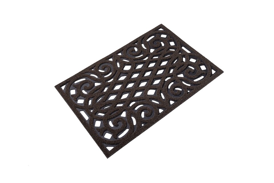 image 1 of Nicoman Victorian Style Rubber Outdoor Door Mat Brown 90 x 60cm | Brown | 91 x 61cm