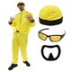image 1 of 90's Rapper Costume - Yellow Hat, Glasses & Goatee Yellow | XL