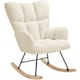 image 1 of Rocking Chair Torve with Plush Padding, Quilted Pattern and Wooden Runners | Cream | beige bouclé | One Size | 1