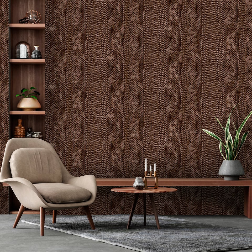 image 1 of Galerie Enchanted Naja Bronze Wallpaper