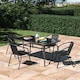 image 4 of Living and Home Metallic and Tempered Glass Garden Table with Parasol Hole Outdoor