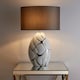 image 2 of Tall White and Silver Table lamp in a Ceramic Finish and Dark Grey lampshade Pebble Style Base Finish White