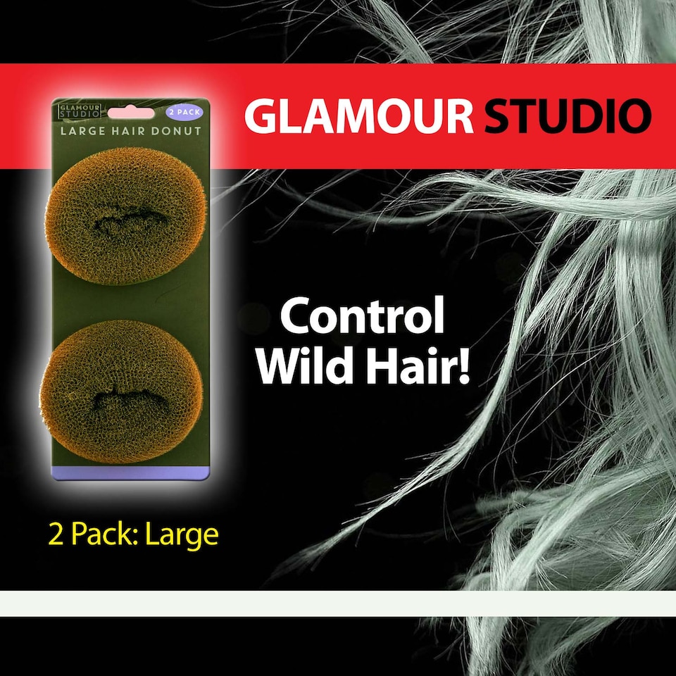 image 1 of PMS Large Brown Hair Donuts 2-Pack - Mesh Bun Makers