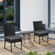 image 2 of Outsunny 2 PCs Rattan Garden Chairs with Cushion, Wicker Dining Chairs, Black