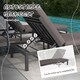image 3 of Outsunny 3 Pieces Garden Sun Loungers Set with Cushion, 5-level Adjustable Outdoor Recliner Bed Set with Glass Top Table, 2-In-1 Design Aluminium Frame Recliner Lounge or Use As Sofa Bed, Grey