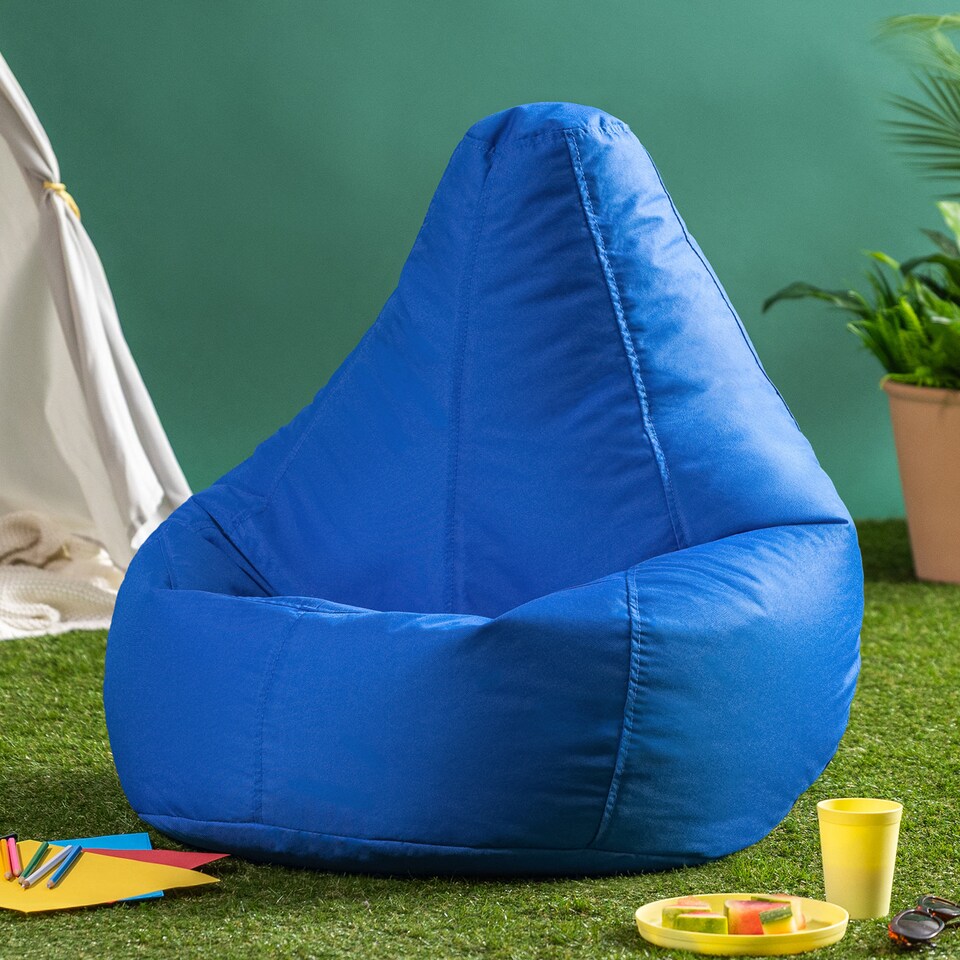 image 1 of Kids Recliner Beanbag Indoor and Outdoor Blue Set of 2 | Blue | Blue | M | 1