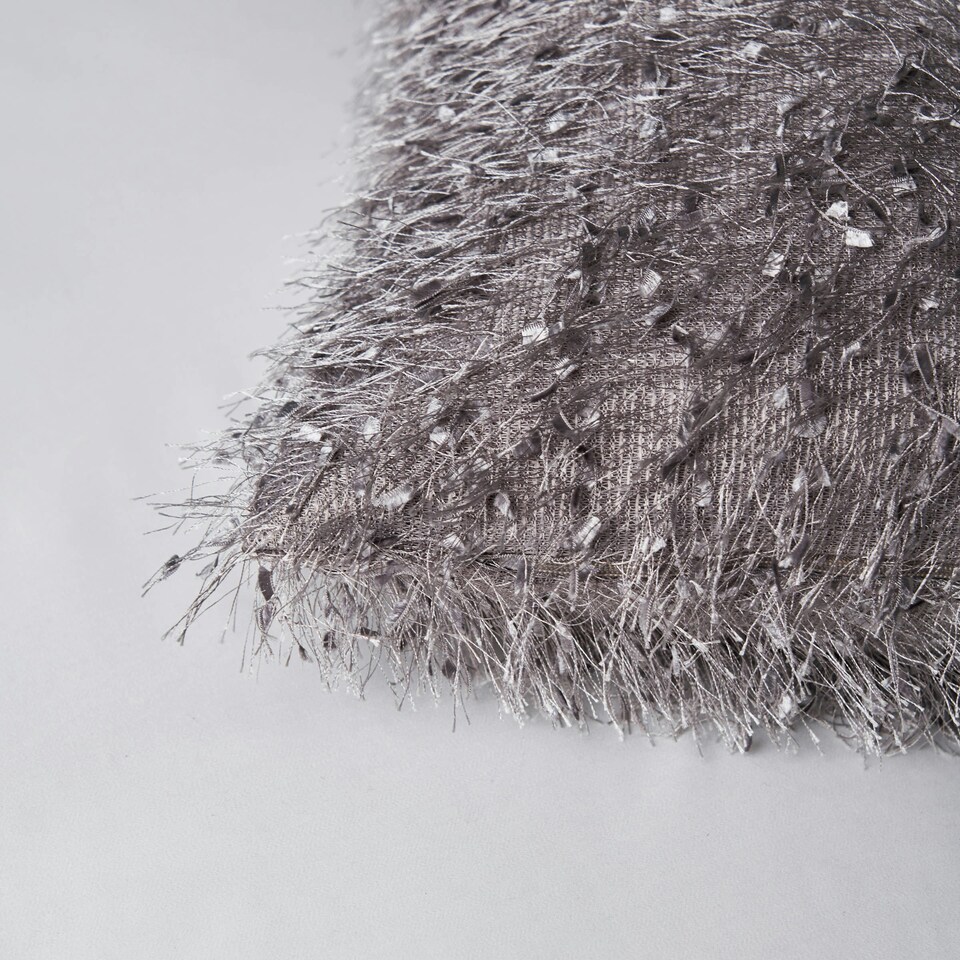 image 1 of BHS Pollyanna Knitted Cushion, Silver Grey | Silver