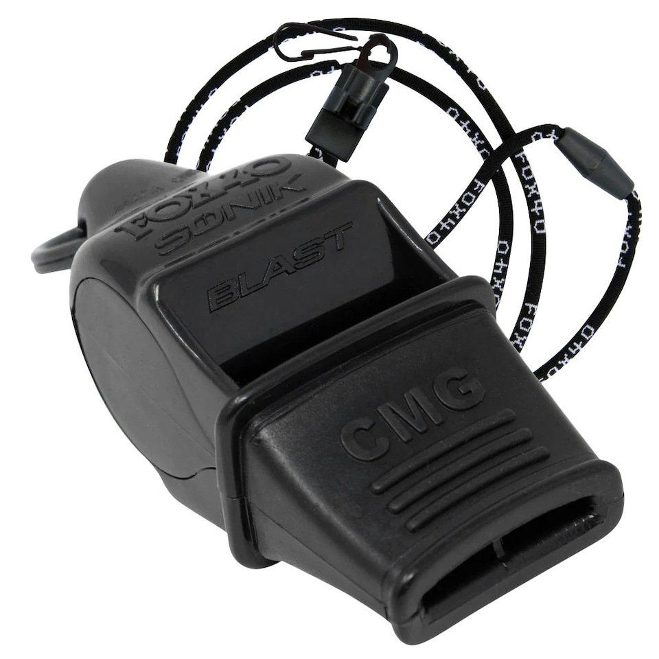 image 1 of Fox 40 Sonik Blast Whistle and Lanyard - Black - One Size (UTRD3801)