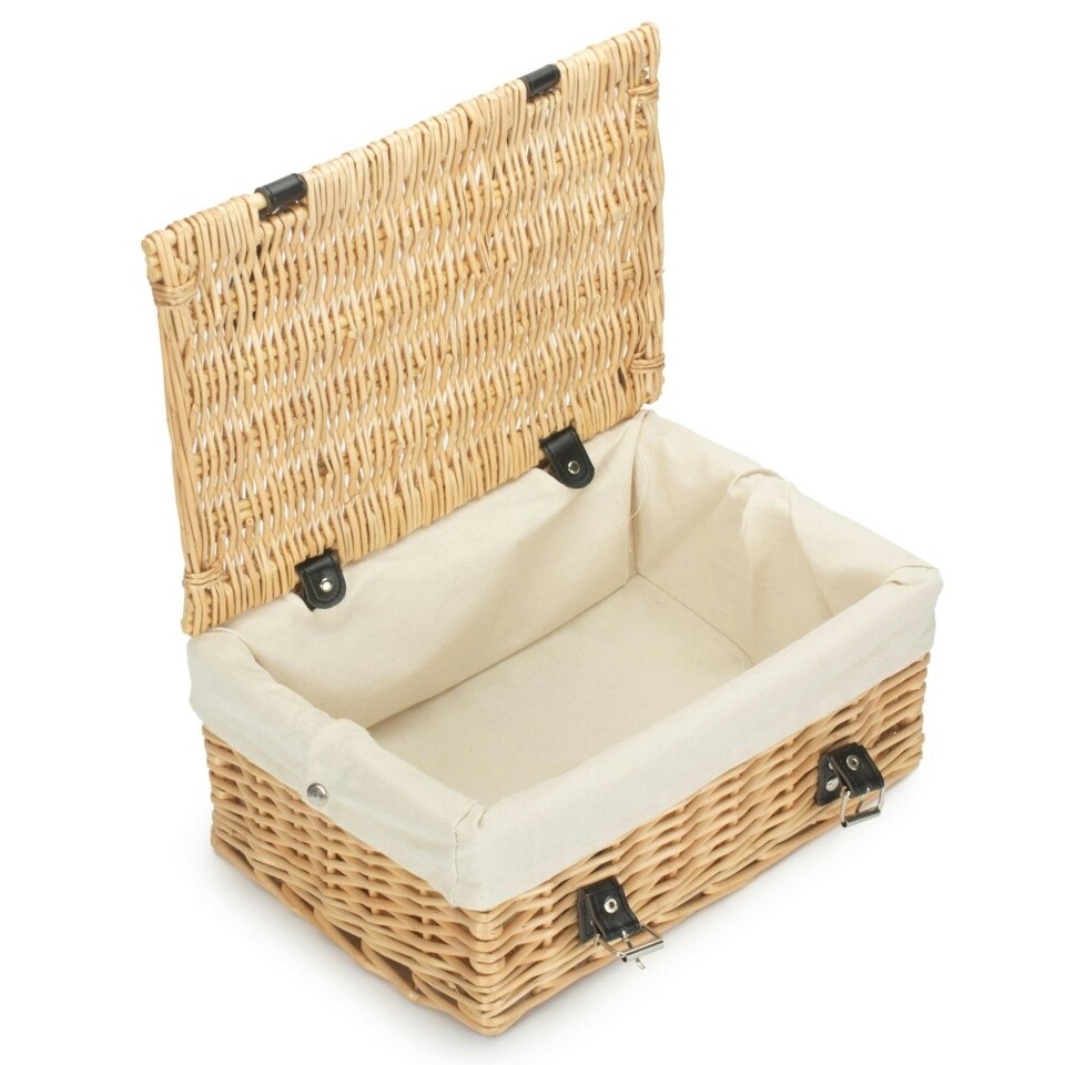 image 1 of 36cm Buff Wicker Empty Picnic Basket White | White | One Size