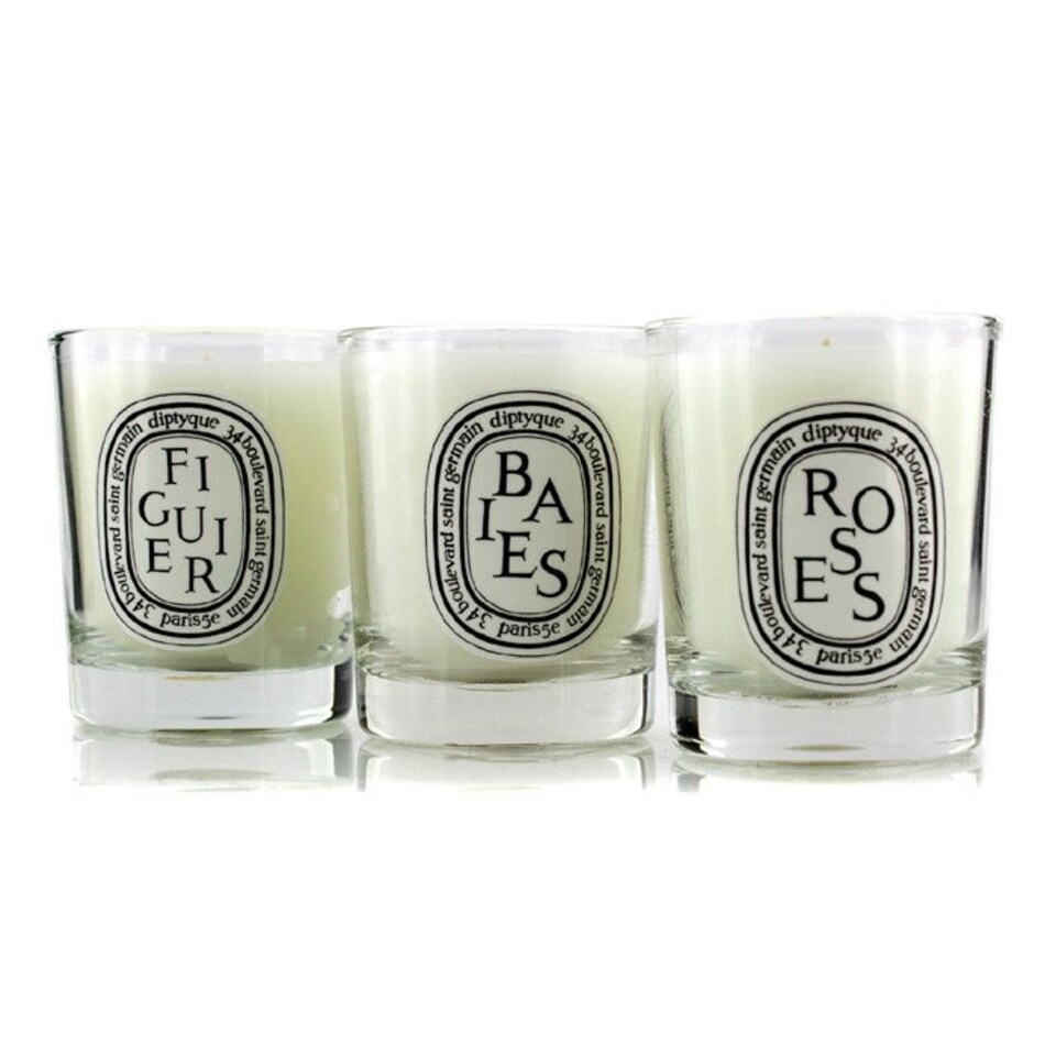 image 1 of Diptyque Set Of Three 3 x 70g Scented Candles Baies Roses Figuier Set N/A