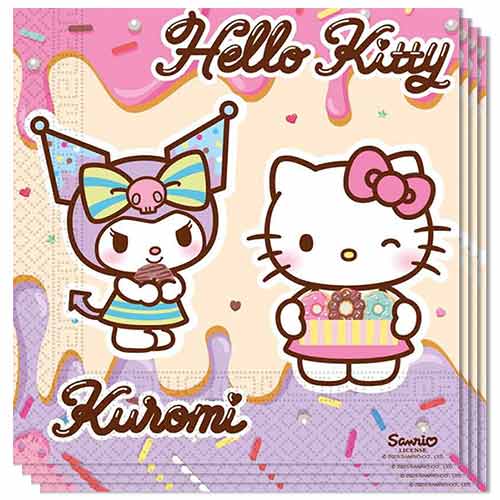 Hello Kitty & Kuromi Paper Luncheon Napkins 2 Ply 33cm - Pack of 20