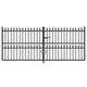 image 2 of Corfe Premium Range Spear Top Low Double Gate - Steel - Fits Gap of 3658 mm x 1168 mm High - Electro Galv./Black Powder Coated Black