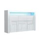 image 1 of Sideboard 155cm White Gloss Doors White Matt Body Free LED Light | White