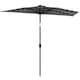 image 1 of Outsunny 2.6 m Half Parasol with Solar Lights, UPF50+ Semi Round Umbrella | Grey | Dark Grey | 265 x 135 x 239 cm