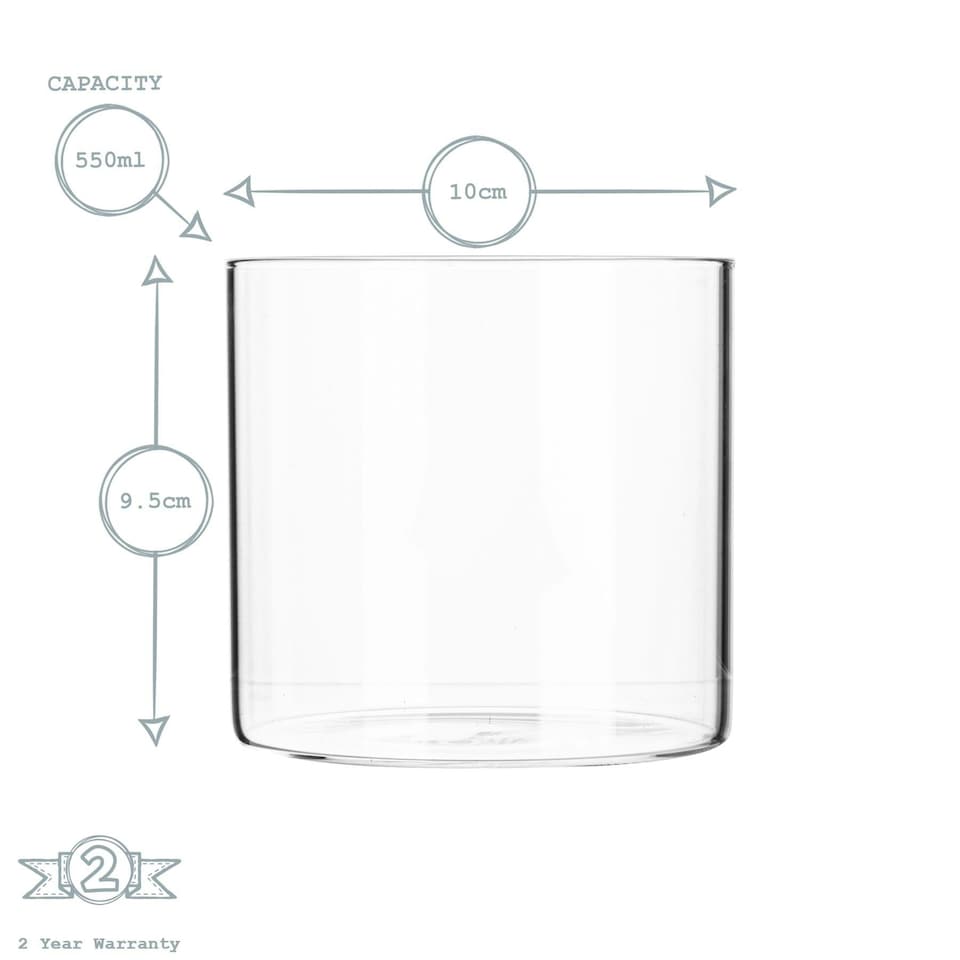 image 1 of Argon Tableware Scandi Storage Jar with Wooden Lid - 550ml - Pack of 3