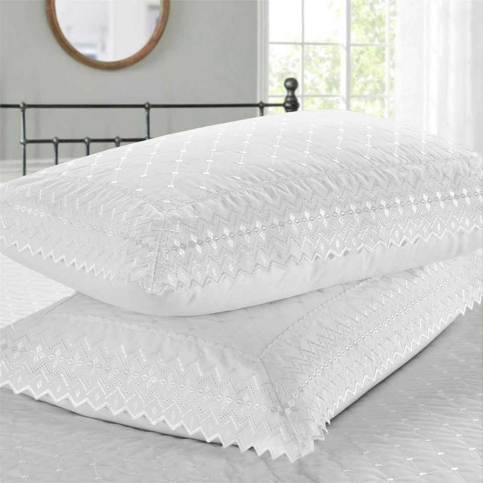 image 1 of Richmond White Pillowcase Pair
