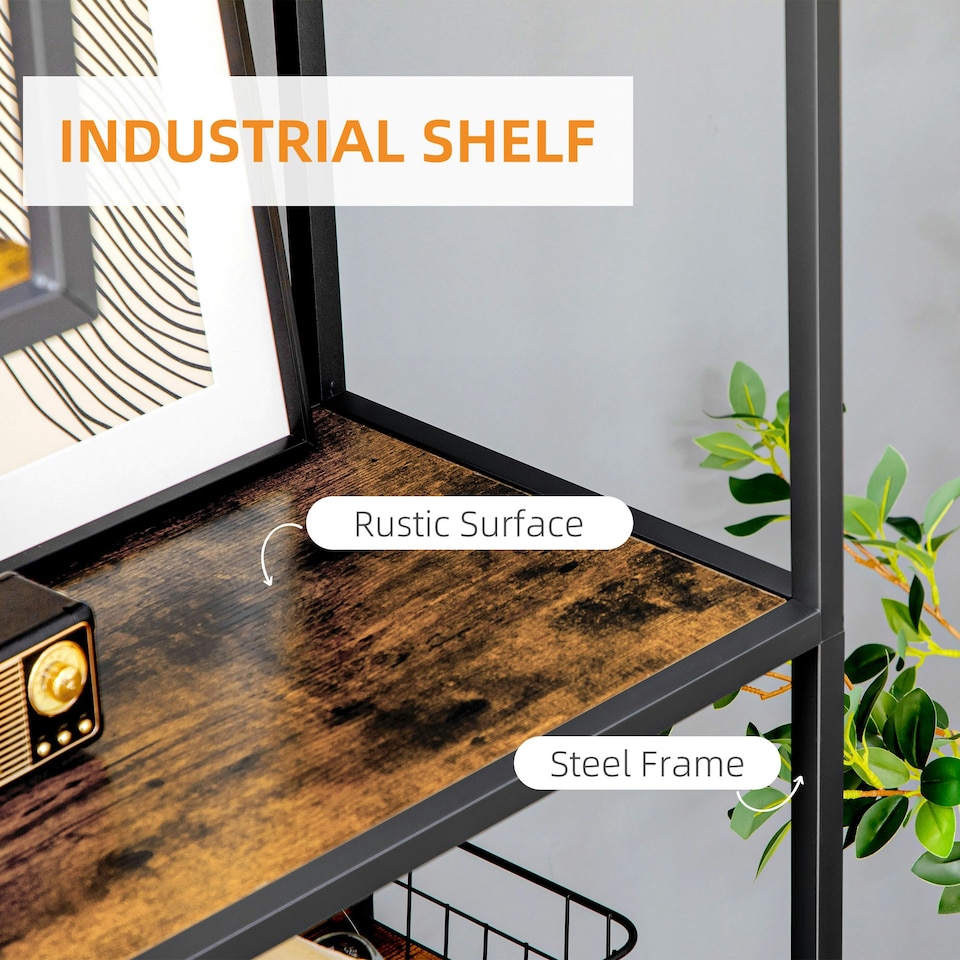 image 1 of HOMCOM 7 Tier Storage Shelves, Free Standing Book Shelf for Study