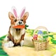 image 3 of Corgi Easter Bunny Ears 3D Pop Up Greeting Card