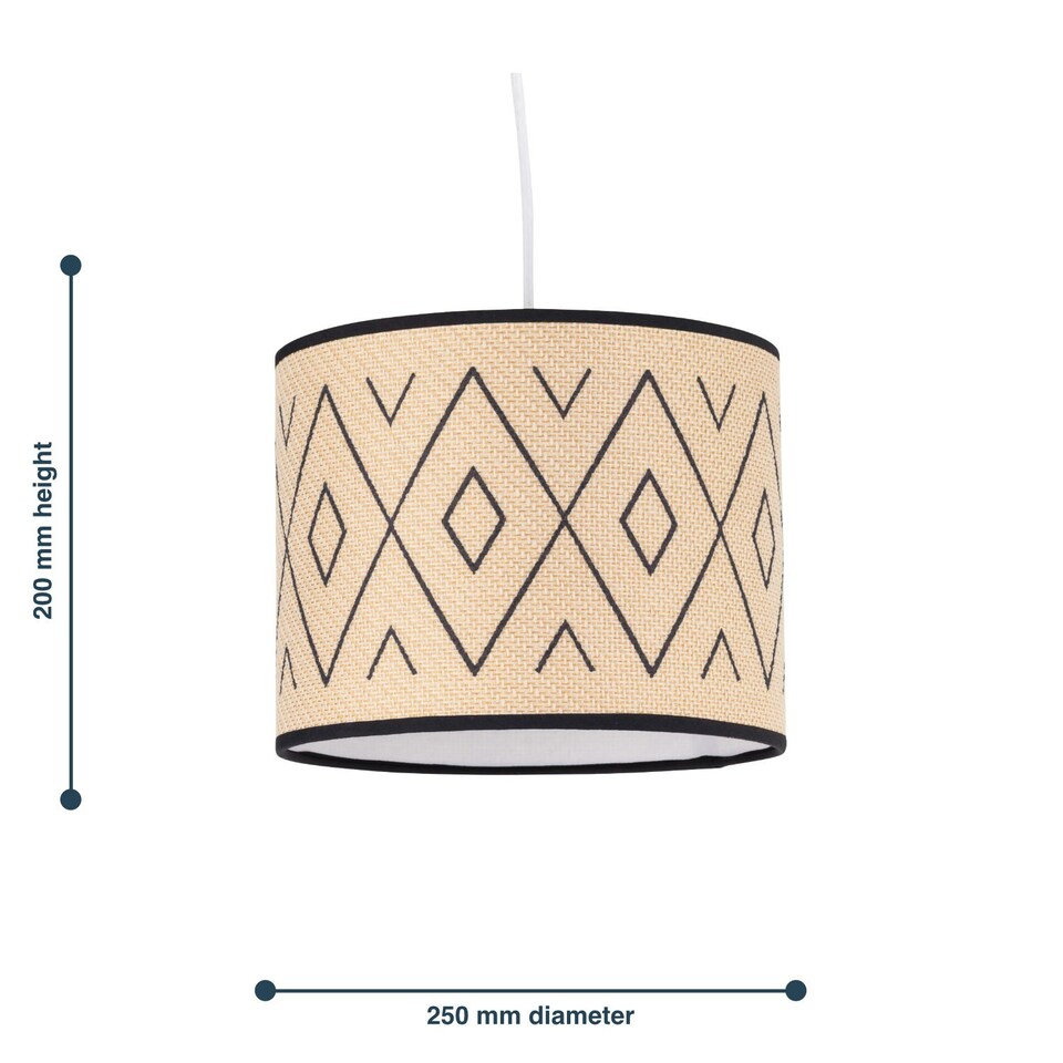 image 1 of Aztec - 25cm Natural Pendant Shade Brown