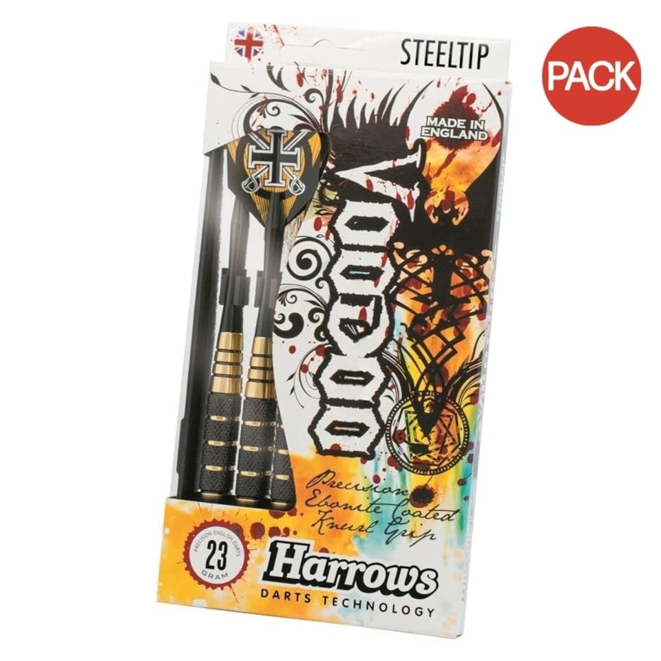 Harrows Voodoo Brass Darts (Pack of 3) - Black/Gold - 25g