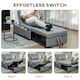 image 3 of HOMCOM 4-in-1 Sofa Bed, Convertible Sleeper Chair Bed with Adjustable Backrest, Fabric Pull Out Chaise Lounge with Pockets for Living Room, Bedroom, Home Office, Small Space, Light Grey | Grey | Light Grey