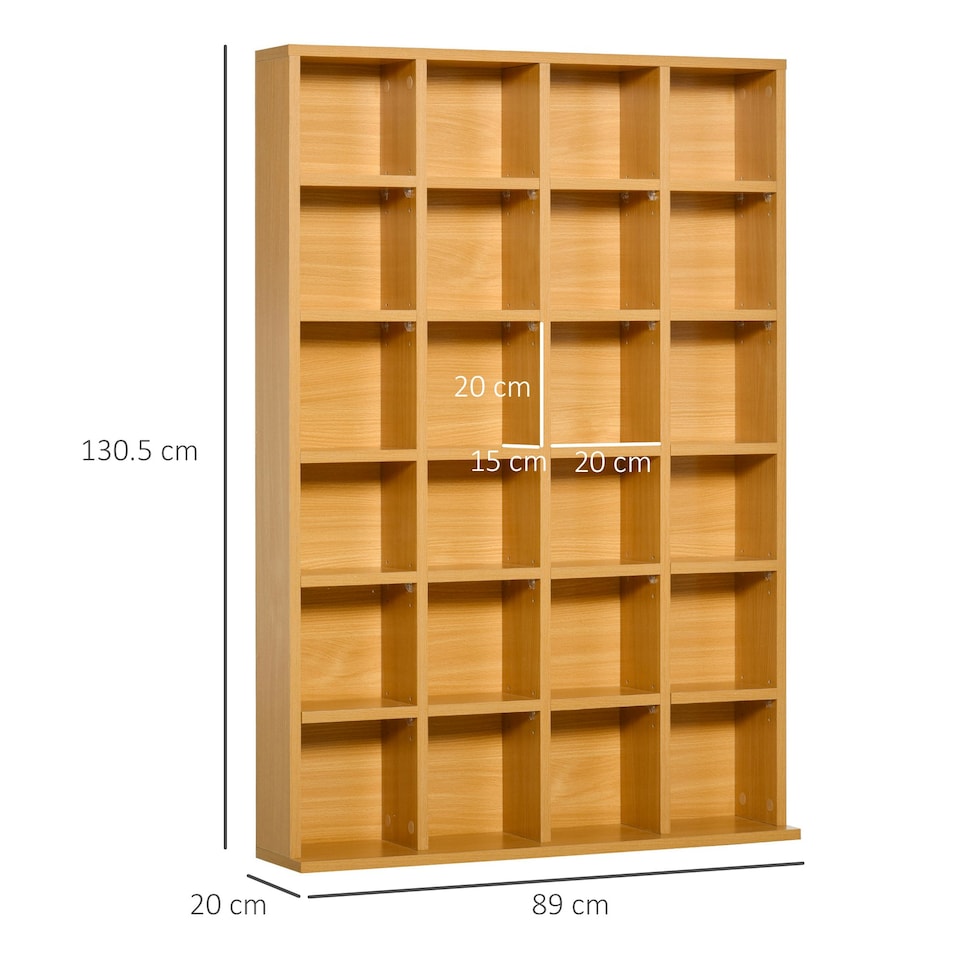 image 1 of HOMCOM DVD CD Media Storage Rack, Video Display Unit, 89 x 130.5 cm, Beech