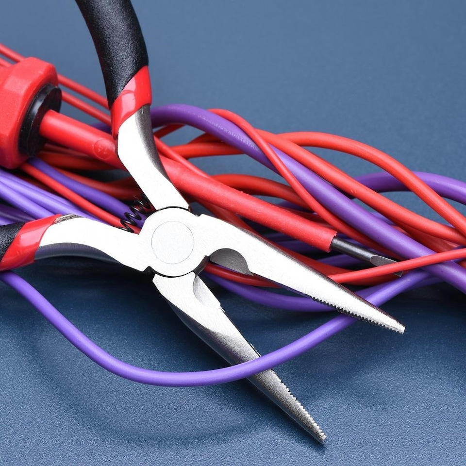 image 1 of Dekton Mini Long Nose Pliers Carbon Steel Anti Slip DIY Tool Workshop Craft