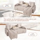 image 4 of FENCHILIN Sofa Bed with Pull-Out Sleeper Reversible Chaise Drop-Down Cup Holder Side Pockets Beige