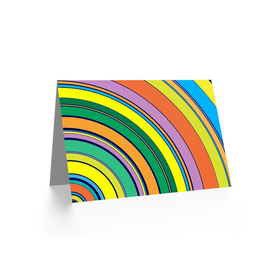 image 1 of Retro Circles Multi Coloured Art Blank Just to Say Card