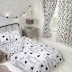 image 1 of Bedding & Beyond Scandi Bear Forest Fitted Sheet Set - Black/White/Grey - Junior Black | Single