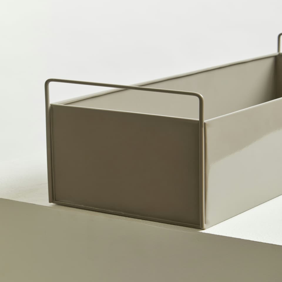 image 1 of Interiors by Premier Iron Constructed Design Large Grey Plant Box, Minimalist Garden Planter, Versatile Garden Box For Planting Grey