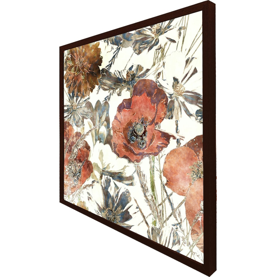image 1 of Watercolour flower print (Picture Frame) Grey | S