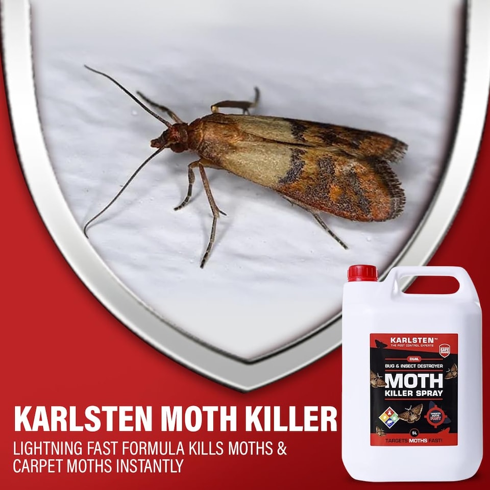 image 1 of Karlsten Moth Killer - Fast-Acting Carpet & Clothes Moth Treatment - Eliminates Moth Infestations Quickly- 5 Litre
