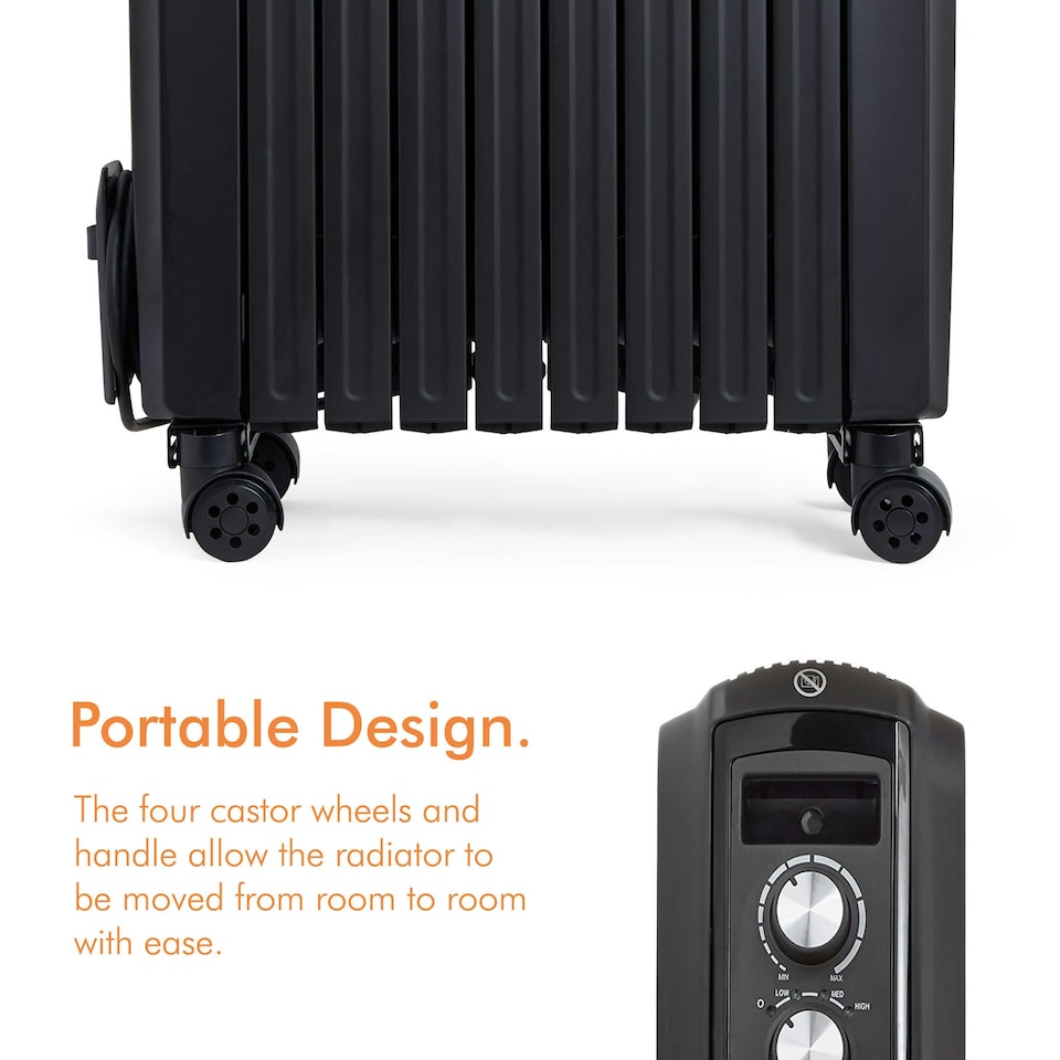 image 1 of VonHaus Oil Filled Radiator Portable Electric Heater