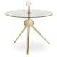 image 1 of Interiors by Premier Clear Glass Gold Frame Side Table, Stylish Design End Table with Tripod Metal Legs, Rose Gold Corner Table Gold