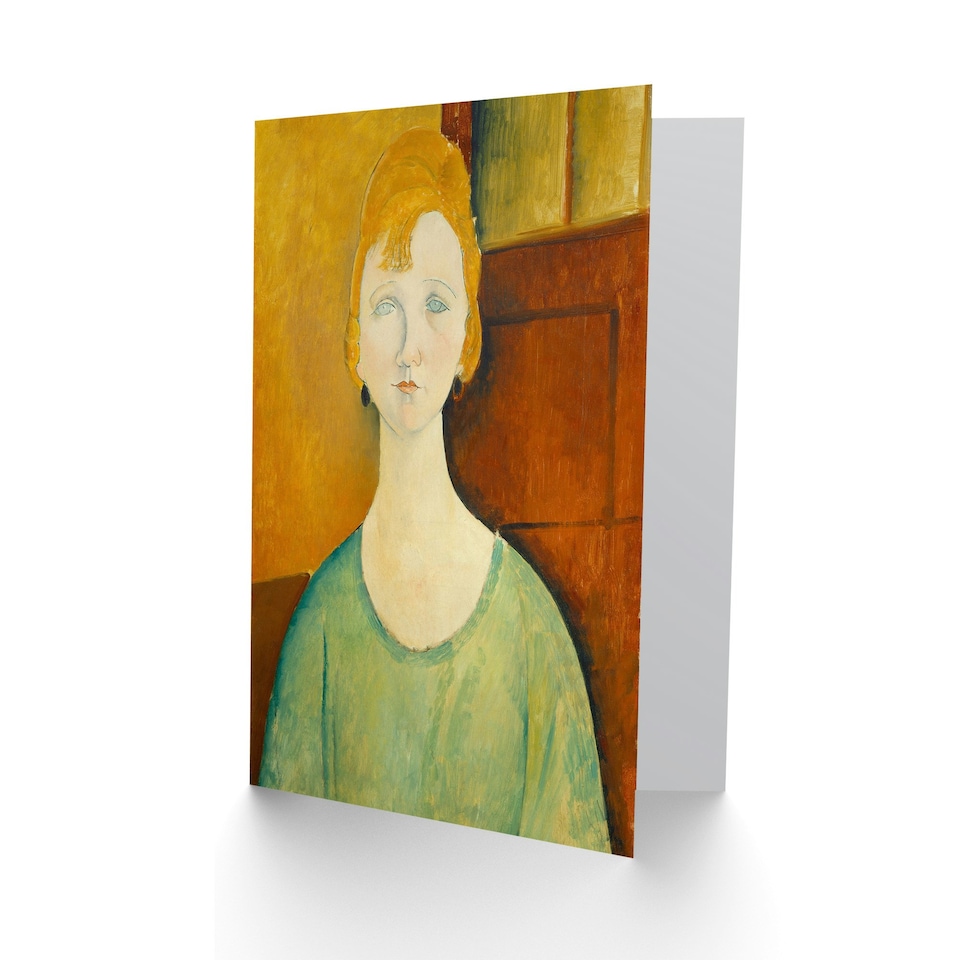image 1 of Amedeo Modigliani Art Card Girl in Green Blouse Portrait