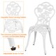 image 5 of Yaheetech 3 Piece Patio Bistro Table Set with Umbrella Hole-White | White | White | 1