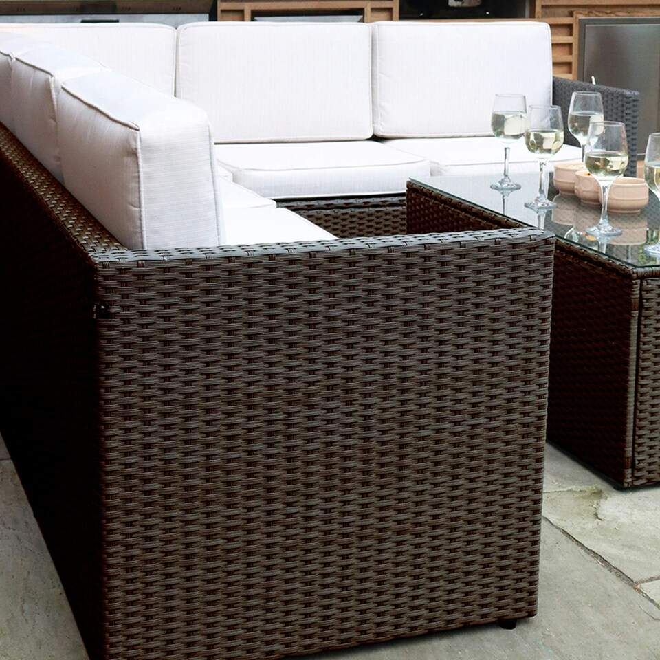 image 1 of Berlin Six Seater Corner Lounging Set in Brown