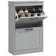 image 1 of HOMCOM Slim Shoe Storage Cabinet with 2 Flip Drawers for Entryway, Grey | Grey